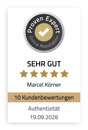 ProvenExpert-Siegel: Sehr gut, fünf von fünf Sternen, 10 Kundenbewertungen